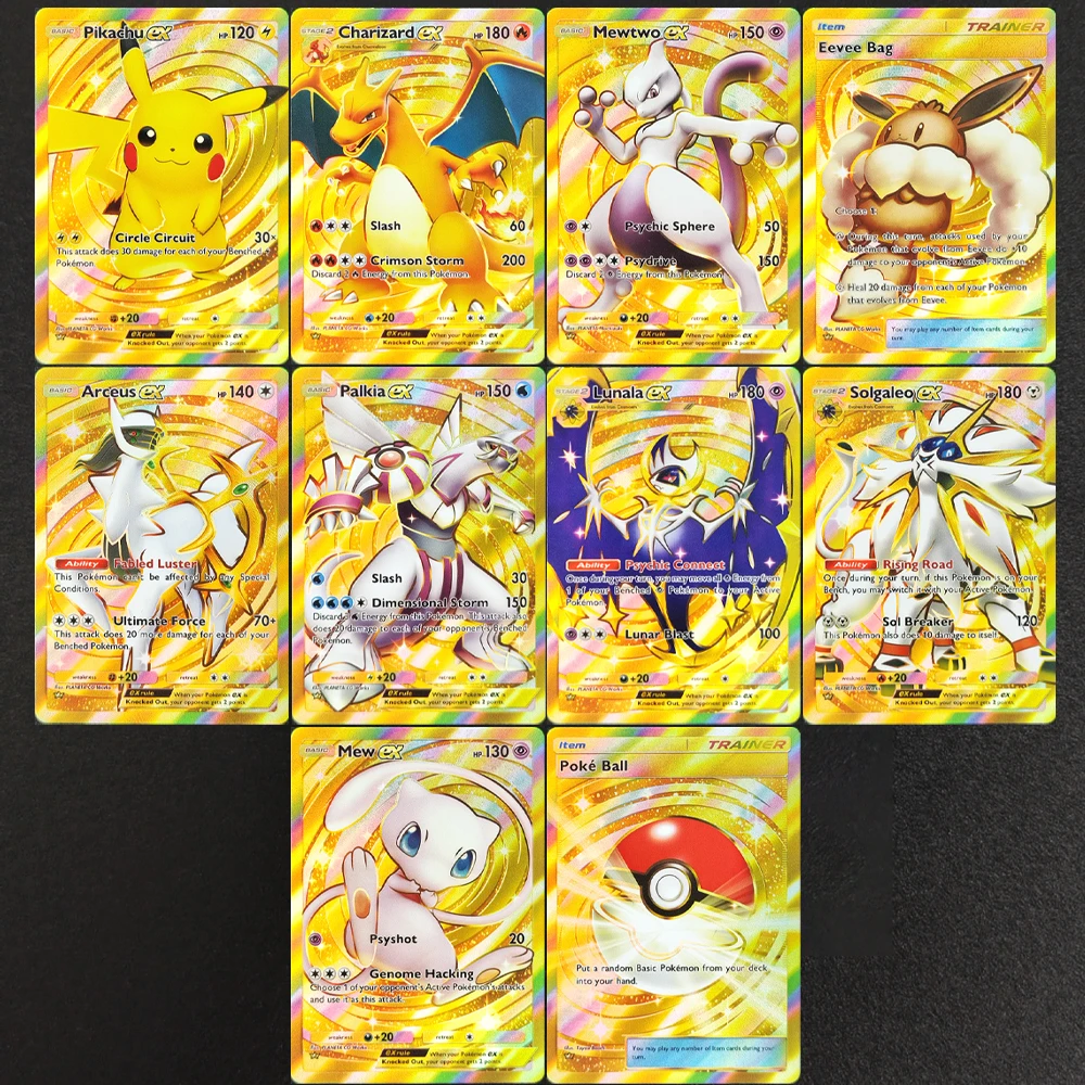 

Self Made TCG Pocket Pikachu Mew Mewtwo Charizard Eevee Bag Solgaleo Lunala Arceus Pokeball Game Коллекция хобби Флэш-карта Игрушка