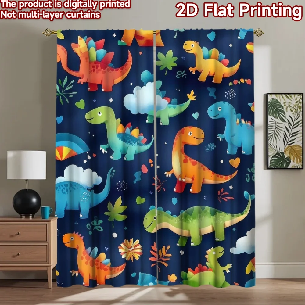 

1pc 2D flat Photography Backdrop Party Backdrop Colorful Coon Dinosaurs (2) 100% Polyester Birthday Party Perfect for Door,