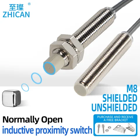 ZHICAN IP67 waterproof M8 long distance proximity switch inductive sensor three-wire NPN/PNP normally open DC 24V