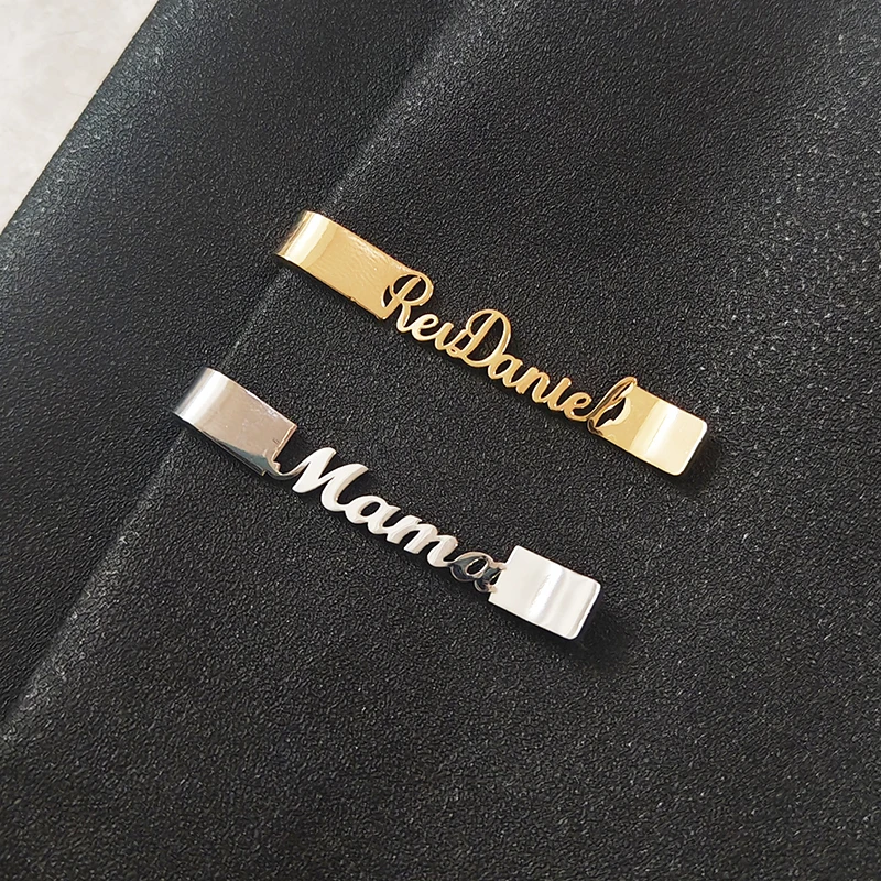 

Customized Name Tie Clip Stainless Steel Fashion LOGO Pattern Tie Accessories Men's Suit Clip Jewelry Boyfriend Birthday Gift