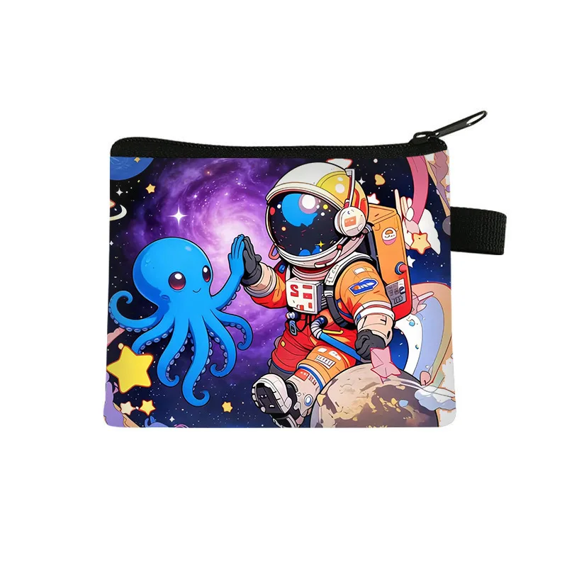 New Space Astronaut Coin Purse Children's Card Bag Fashion Cartoon Student Trend Portable Storage Bag Men Wallet Card Wallet