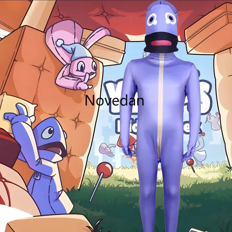 Juego VR Yeeps Hide And Seek, disfraz de Cosplay para fiesta de cumpleaños, mono de felpa, traje con máscara, conjunto de traje de Halloween para niños y niñas