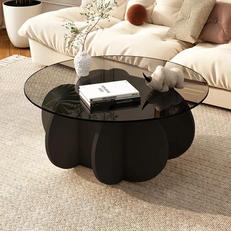 

Transparent Round Coffee Table Living Room Books Clear Simple Glass Coffee Table Professional Couchtisch Postmodern Furniture