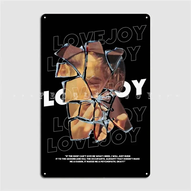 壊れた金属の鏡の看板,ブリキの看板,壁の装飾,レトロ,キッチン,愛,喜び