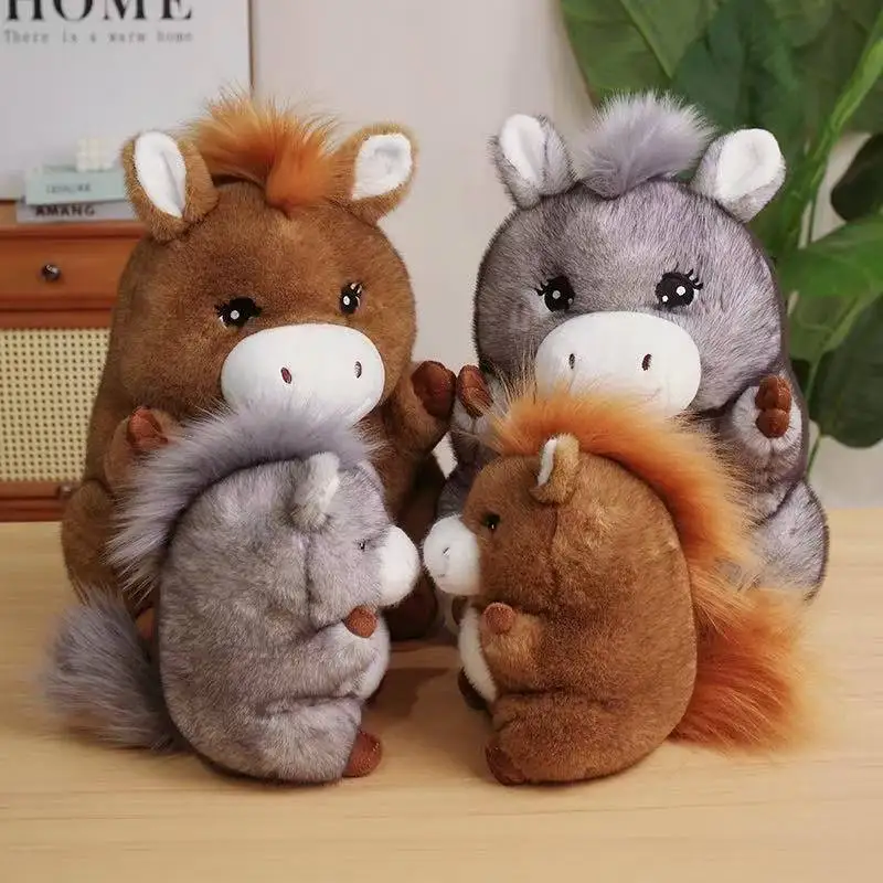 23/30/40Cm Nieuwste Zittende Vet Pony Pop Kawaii Gevulde Knuffel Pop Cartoon Anime Leuke kussen Kinderen Verjaardag Vakantie Cadeau Pop