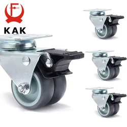 4 stks KAK Swivel Mute Wiel Caster Vervanging 2 Inch 60 KG Zacht Rubber Veilige Roller Meubels Wielen voor Trolley eettafel