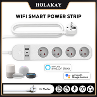 Holakay FR Plug WiFi Smart Power Strip with USB TypeC 3 AC Outlets Voice App Timer Control Energy Monitoring for Alexa Google Ho