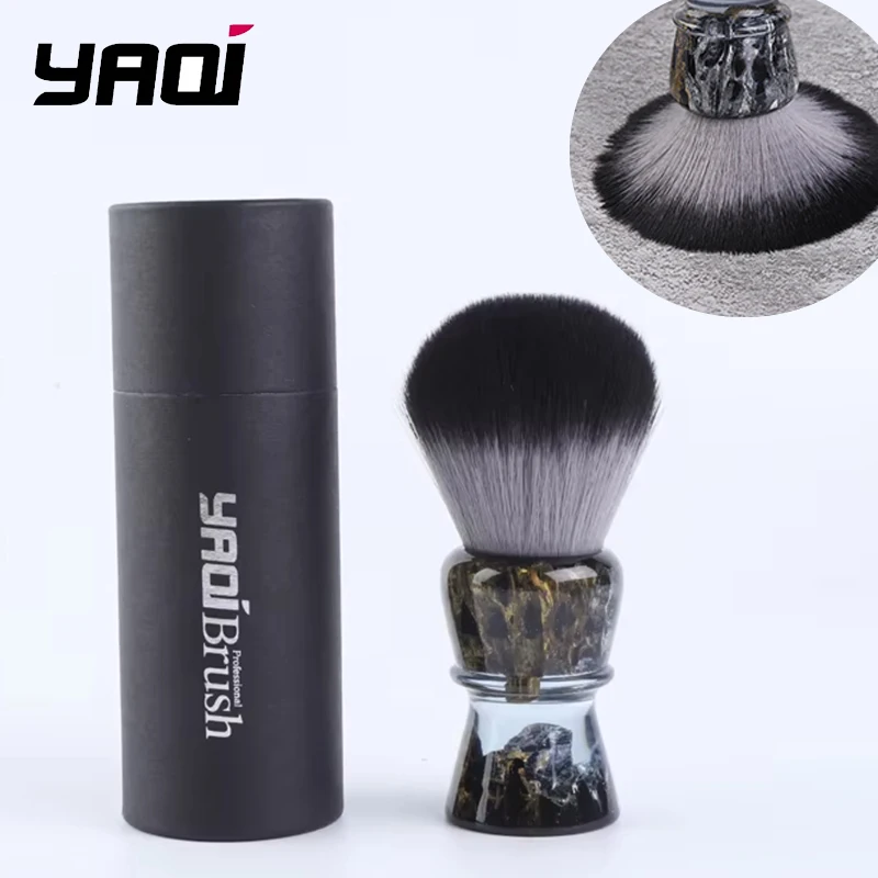 2026 YAQI 28MM Synthetic Hair Resin Handle Mens Wet Shaving Brush For Travel High Quality Protable Cleaning Shaving Brush Tool