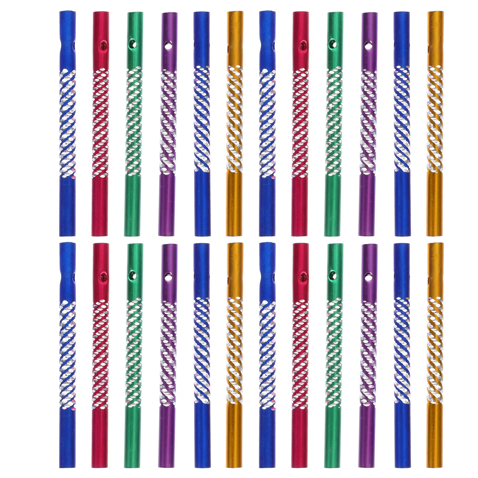 

50pcs Aluminum Wind Chime Tubes Hollow Metal Diy Crafting Decoration Pre-Drilled For Home Outdoor Pendant Decor