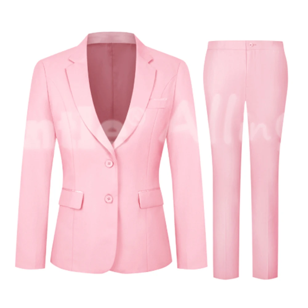 Women Pants Suits 2 Piece Suit Lady 2 Button Business Work Office Slim Fit Blazer Jacket Pants Set