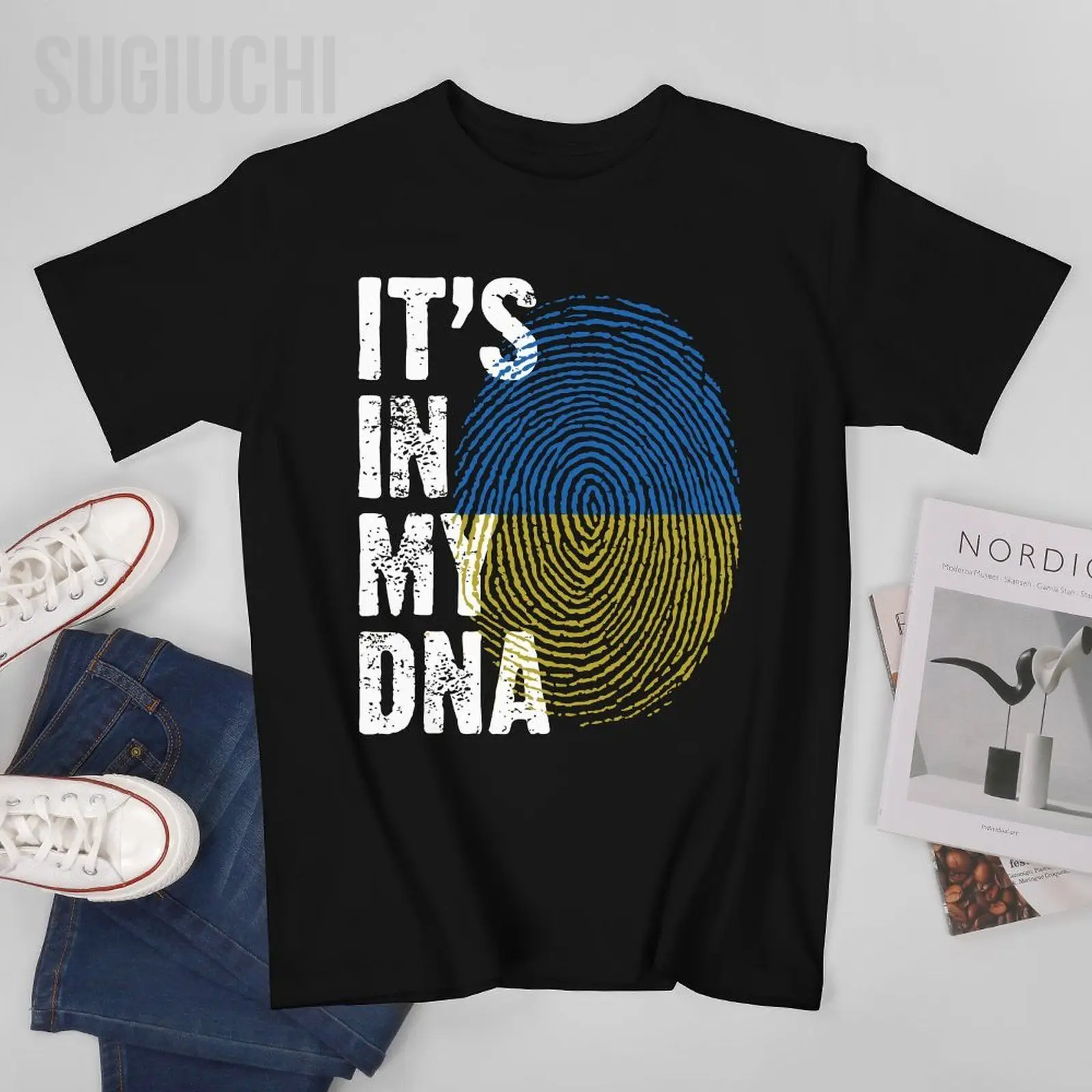 Unisex Men Ukraine Ukrainians  IT'S IN MY DNA Tshirt Tees T Shirts Women Boys 100% Cotton T-Shirt