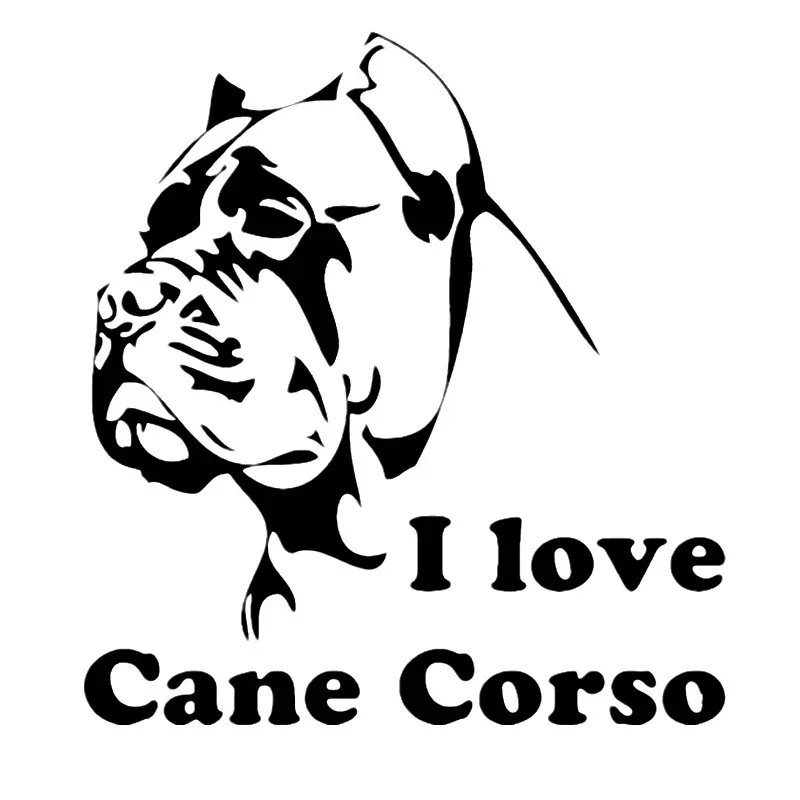 Die-cut Vinyl Decal Cane Corso I Love Car Sticker Waterproof Auto Decors on Car Body Bumper Rear Window