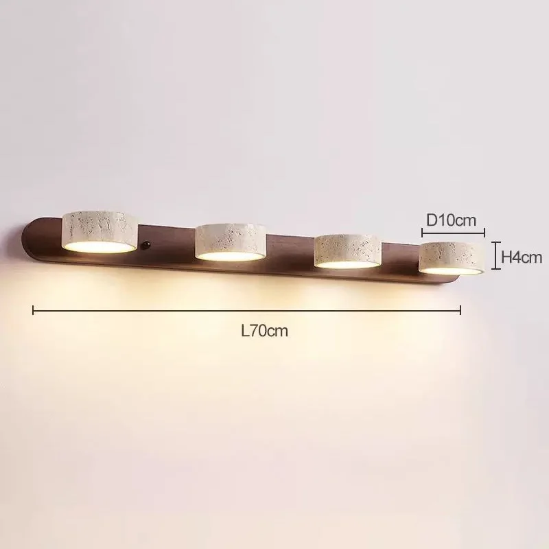 

Японский ваби-саби, креативный новый круглый светодиодный настенный светильник, украшение для дома, моющийся столик для ванной комнаты, туалетный столик, зеркало, передние лампы