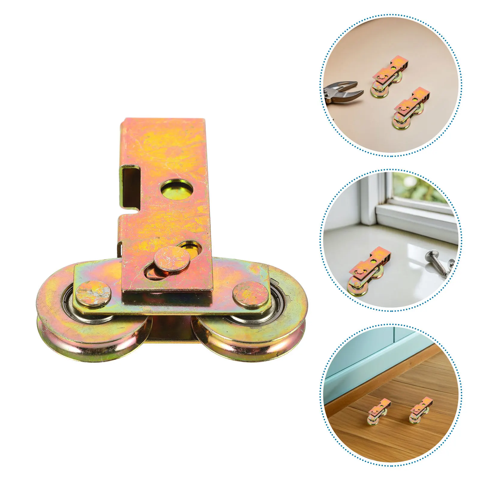 

4Pcs Sliding Patio Door Rollers Heavy Duty Tandem Glass Door Wheels Replacement Kit Track Hardware Roller Wheels