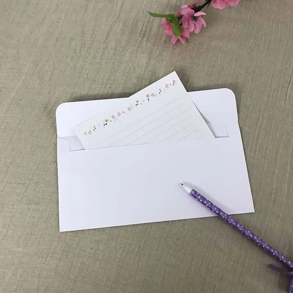 

100Pcs Plain White Paper Envelope 22x11cm Invitations Greeting Cards Business Commercial Mini Booklet Envelopes