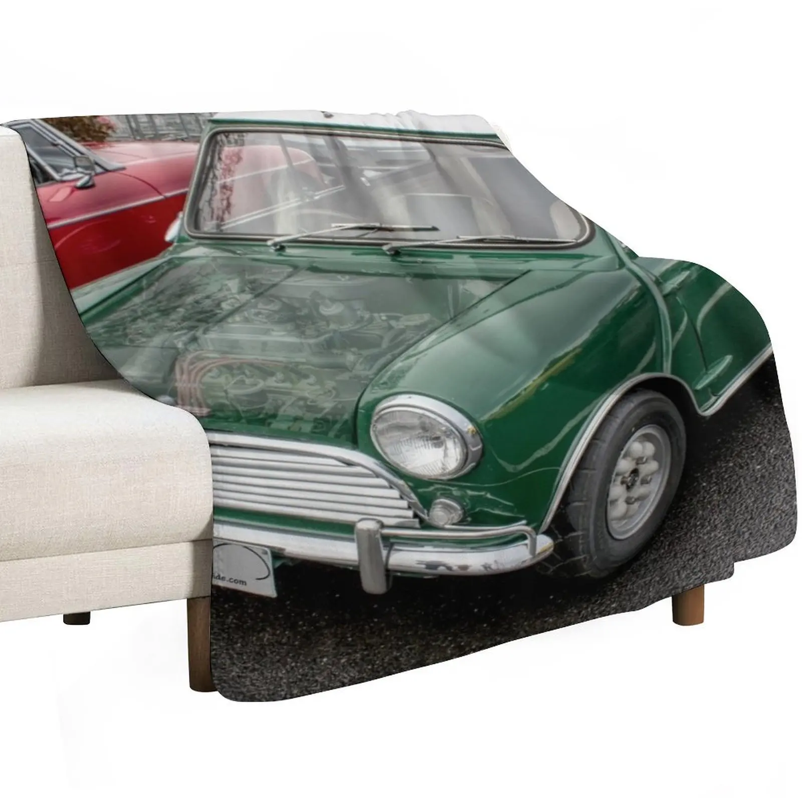 Coffee n Classics Misted bonnet Morris Mini Cooper Throw Blanket Vintage bed plaid Sofa Throw Bed Soft Fashion Sofas Blankets