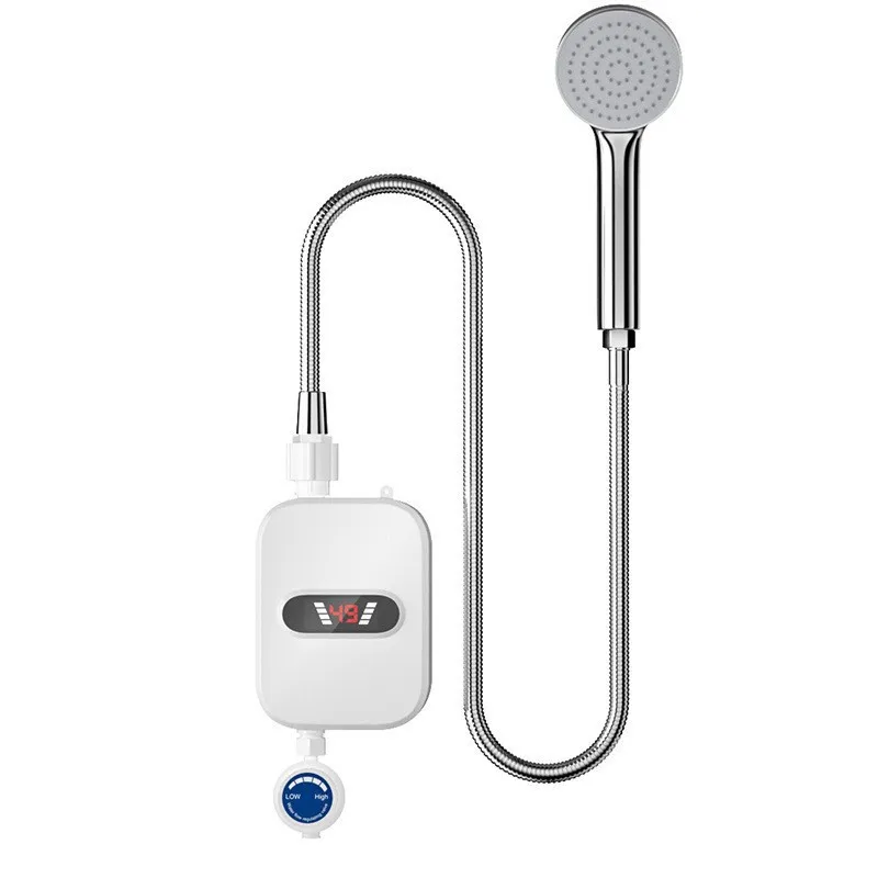 B58B-Shower Heater, 3500W Mini Tankless Electric Instant Water Heating System With Adjustable Temperature UK Plug