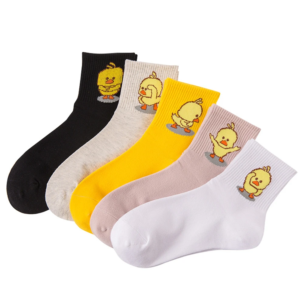 Unisex süße Cartoon tanzende gelbe Ente Socken Hip Hop coole Hipster Baumwolle Kunst lustige Sokken Tide Pet Elf lässig – Detail 14