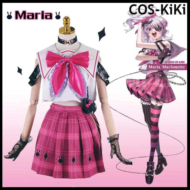 

COS-KiKi Vtuber Nijisanji Maria Marionette Inkya Impulse Game Suit JK Uniform Cosplay Costume Halloween Party Outfit Women