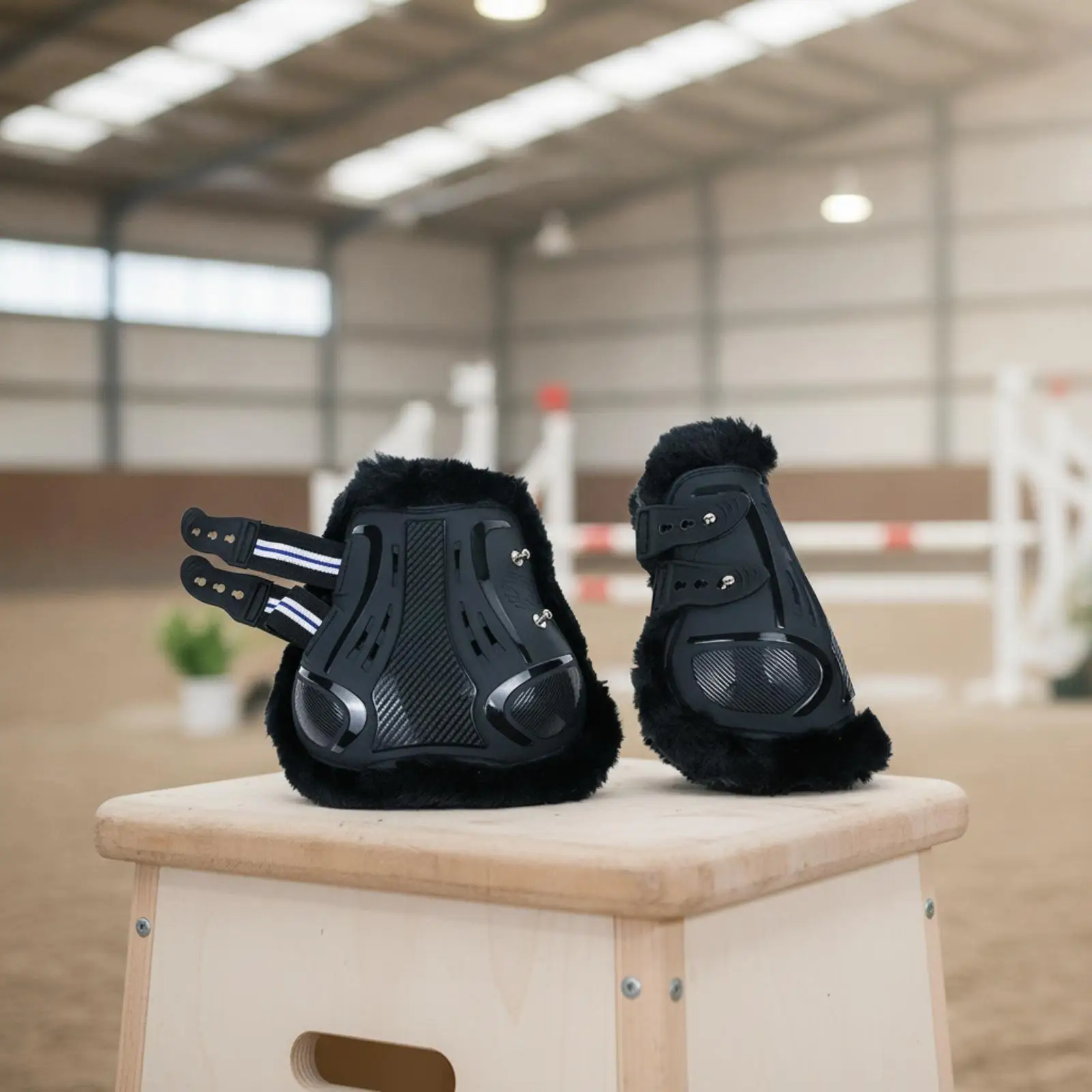 4 Pieces Horse Tendon Boot Guarding Horse Tendon Boot with PU Outer Shell Equine Boots Impact-Resistant Insulating