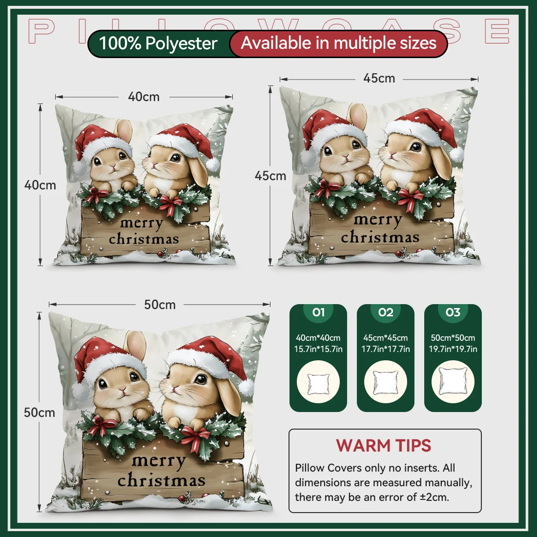 لطيف عيد الميلاد أرنب الوسائد الزخرفية المخدة غطاء وسادة بوليستر رمي وسادة أريكة الديكور غطاء وسادة #3