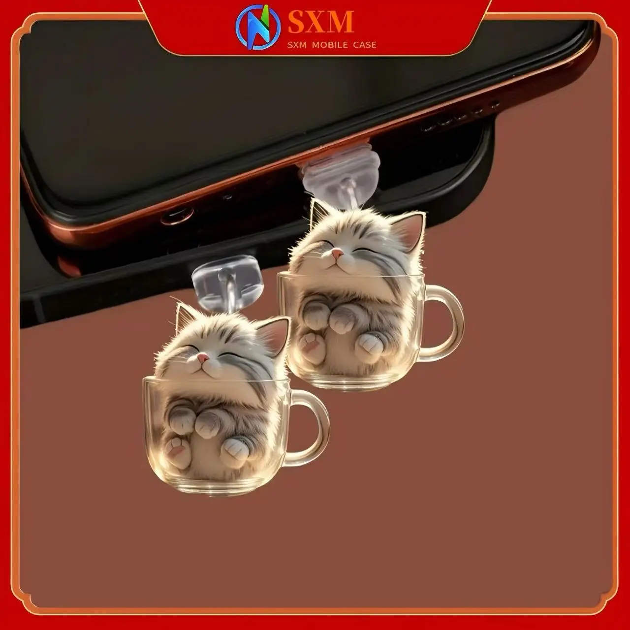 

Стеклянная чашка для кошек, пылезащитная заглушка для мобильного телефона