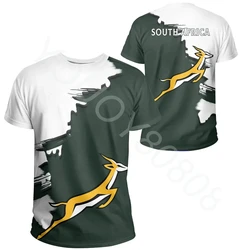 South African Springbok Unique T-Shirt Scratch Style Men's Clothing African Zone T-Shirt Casual Print Street Style