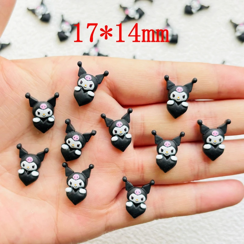 20 Pcs Cute Cartoon Animal Peach Heart Resin Figurine Crafts Cabochon Ornament Jewelry Manicure Hairpin Making Accessories