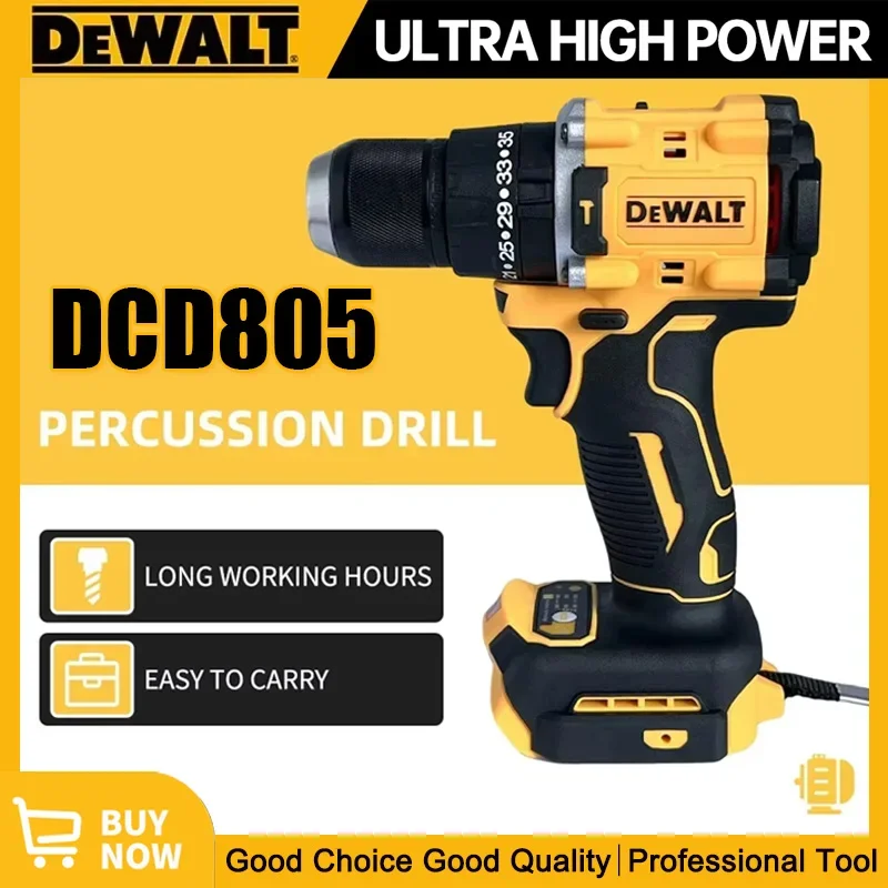 DEWALT Original DCD805 Brushless Impact Drill Cordless Electric Screwdriver Multi-Function Hand Drill 20V Power Tools