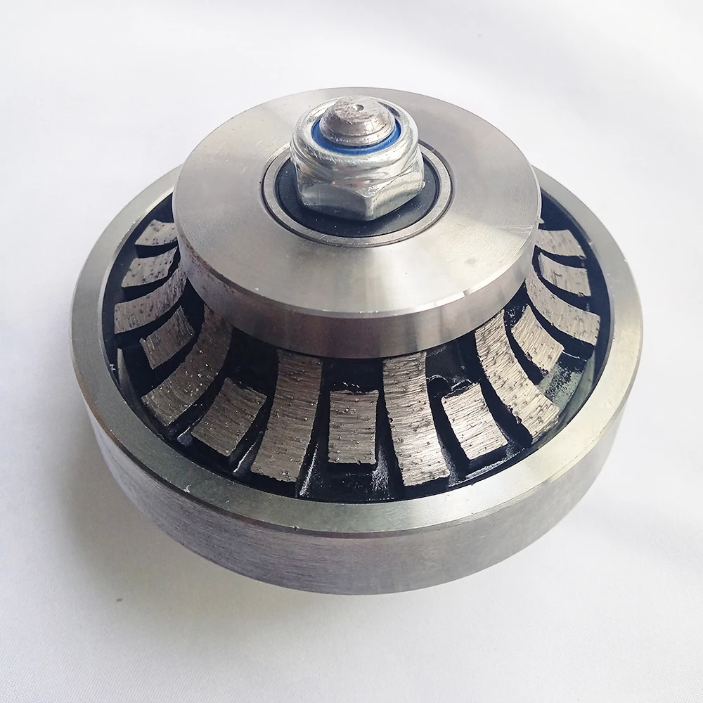 Diamond Profile Grinding Wheel Sintering Welding Segmented Metal Bond Demi Bullnose B10 For Granite Marble Edge Hand Router Bit