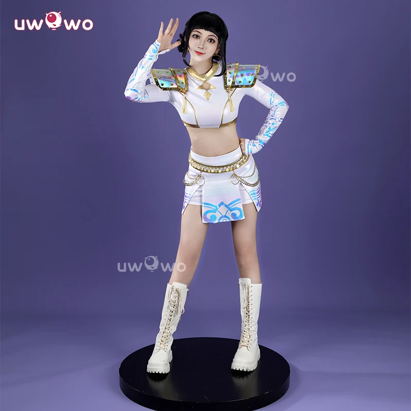 UWOWO Zoey Косплей Collab Series: Kpop Huntrix Zoey Белый голографический костюм для косплея XS-3XL Костюм на Хэллоуин UWOWO Zoey Косплей Collab Series: Kpop Huntrix Zoey Белый голографический костюм для косплея XS-3XL Костюм на Хэллоуин