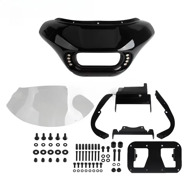 Gloss Black ABS Motorcycle Headlight Fairing with LP4 Bracket&DRL Kit for Softail M8 Low Rider S 114/117 2020-2025