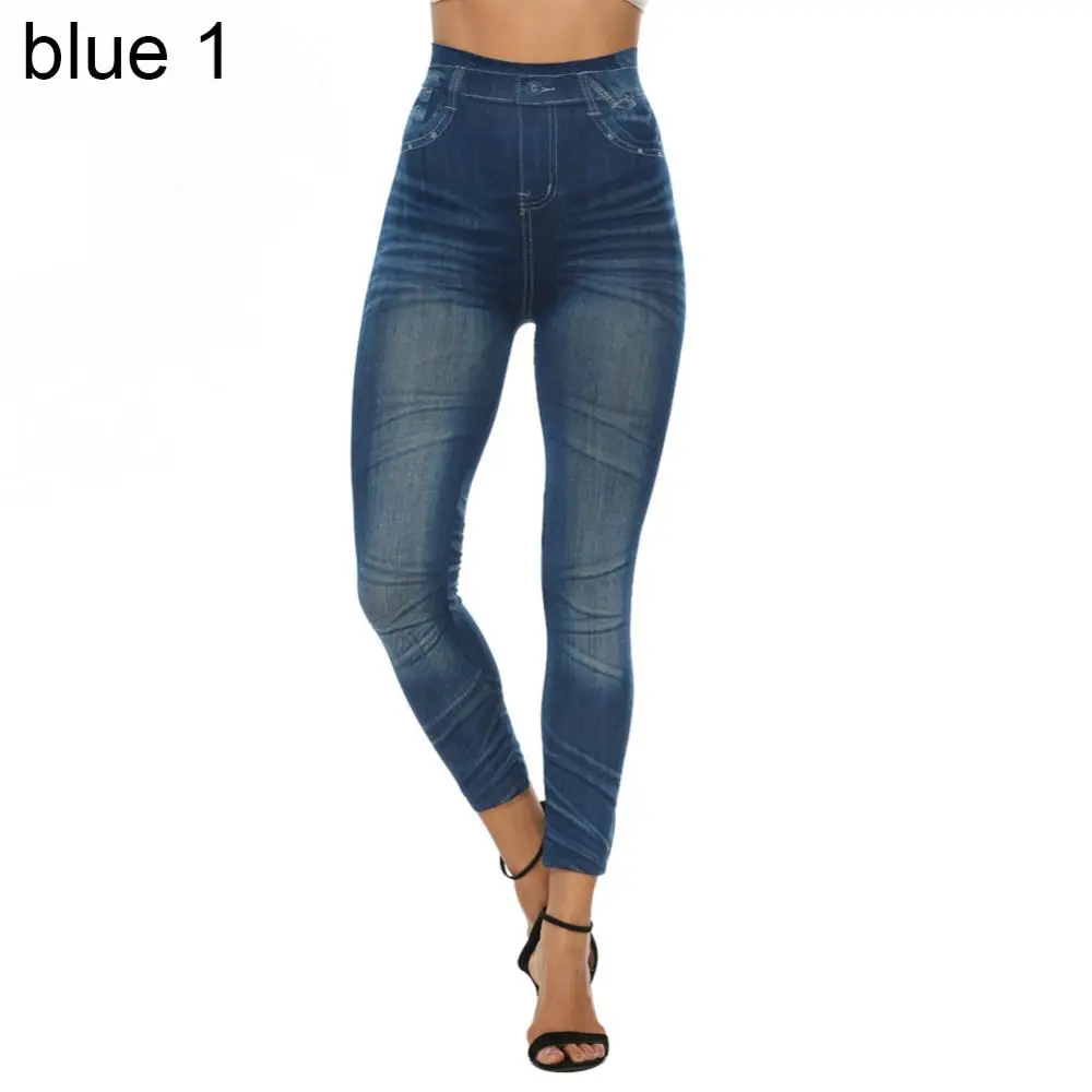 

2024 Women New Fashion Classic Stretchy Slim Leggings Sexy imitation Jean Skinny Jeggings Skinny Pants big size bottoms hot sale