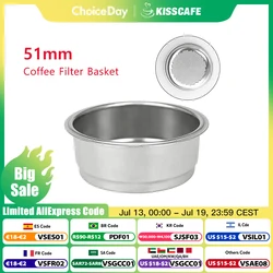 51MM Coffee Filter Basket Non Pressurized 2 Cups Replacement For Delonghi EC9335 EC9665 Espresso Machine Accessory Barista Tool