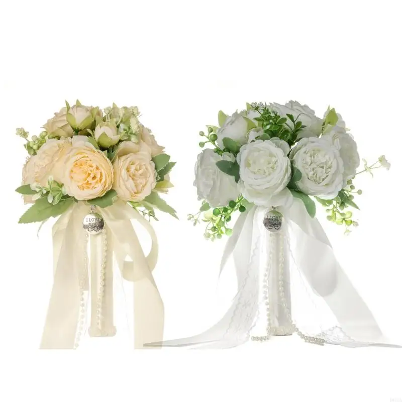 

Реалистичная бело-зеленая искусственная роза, свадебная композиция для свадебной церемонии, подарок горничной на память 964A