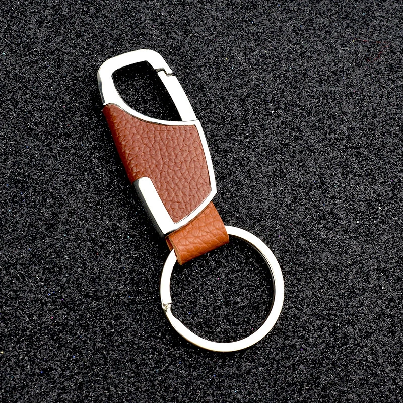 One Click Open Car Key Chain Pendant Double Ring Thickened Loss-proof Metal Simple And Fashionable Portable Men's Belt Key Chain