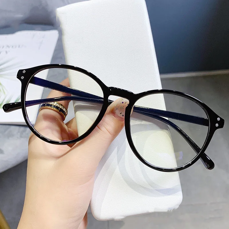 

New Trendy Round Frame Myopoia Glasses Office Computer Anti Blue Light Short Sighted Eyeglasses Men Women Near Sight Eyewear