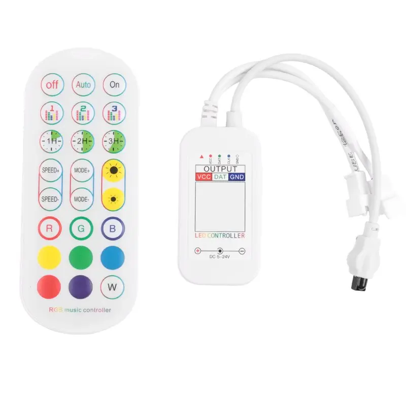AA81-WS2812B Bluetooth Controller For Addressable LED Strip Light 5050 RGB LED Tape 24Key Remote Music Smart Controller