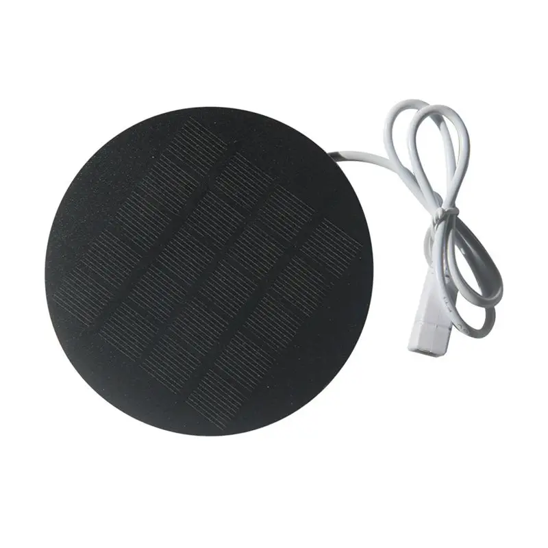 A23F-Mini Round Solar Panel 1.2W 5V 110Mm With USB Port For Outdoor Mobile Phone Power