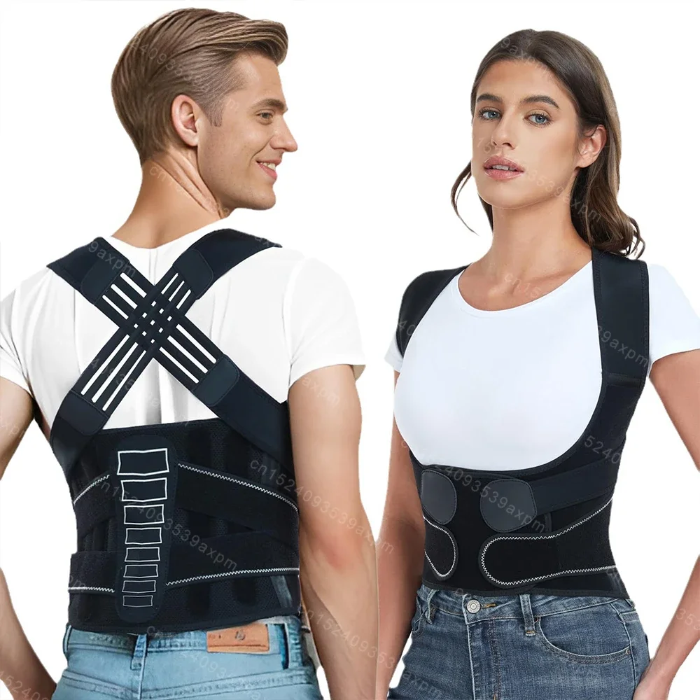 Back Brace Posture Corrector Adjustable Shoulder Straightener Full Back Lumbar Support Belt Lower Pain