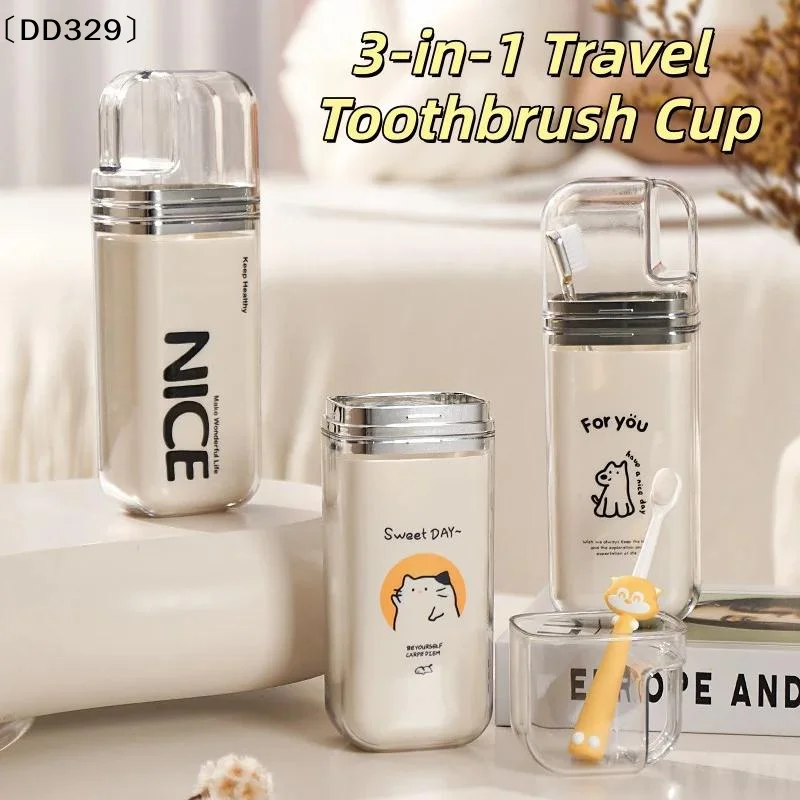 1Pcs Portable Toothbrush Toothpaste Storage Box Mouthwash Cup 3-in-one Toothbrush Holder Bathroom Couple Toothbrush Cup〔DD329〕