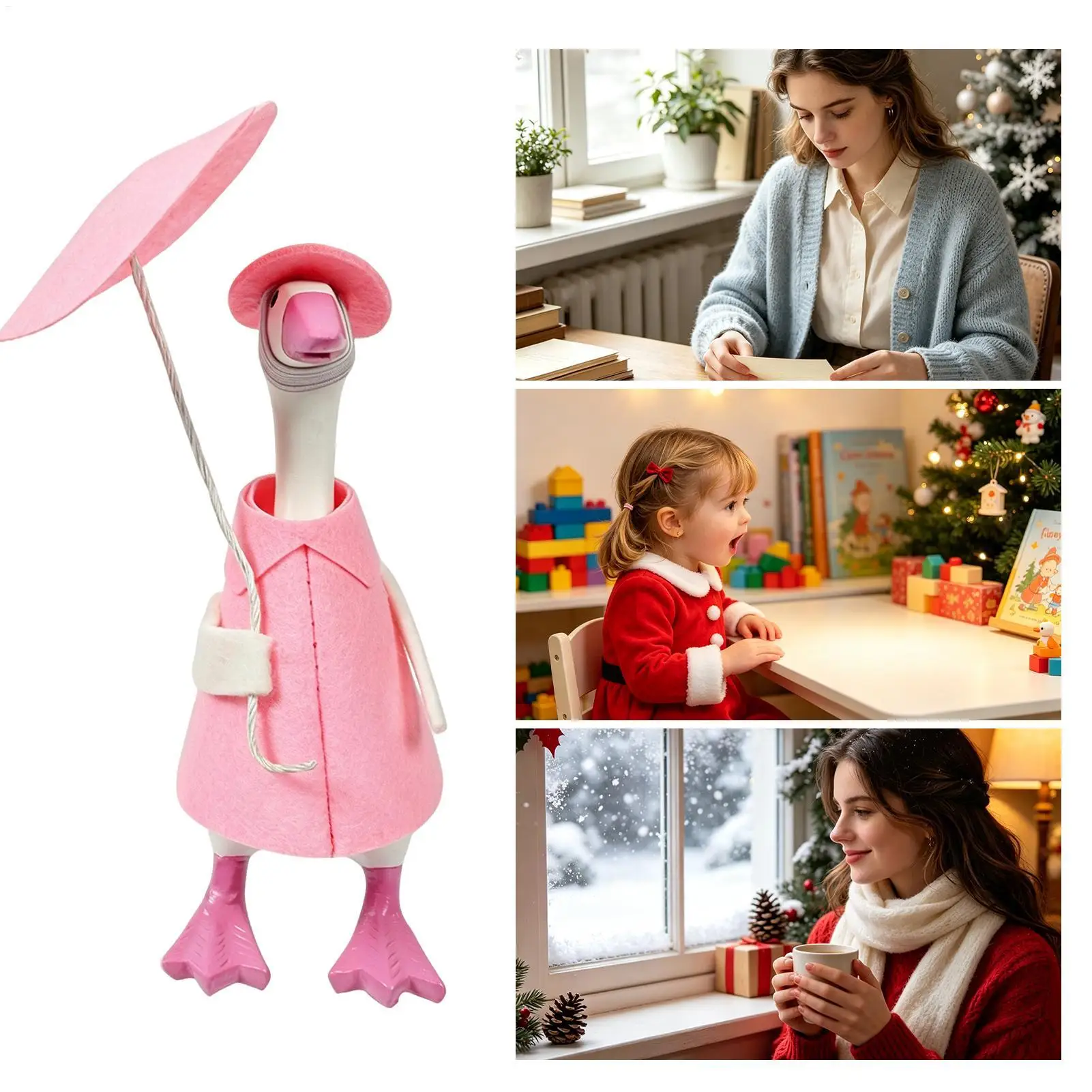 7 Inch Desk Goose Outfits Fun Felt Small Animal Figurine Clothing Desk Goose Clothes For Holiday Home Office Bedroom Bookshelf