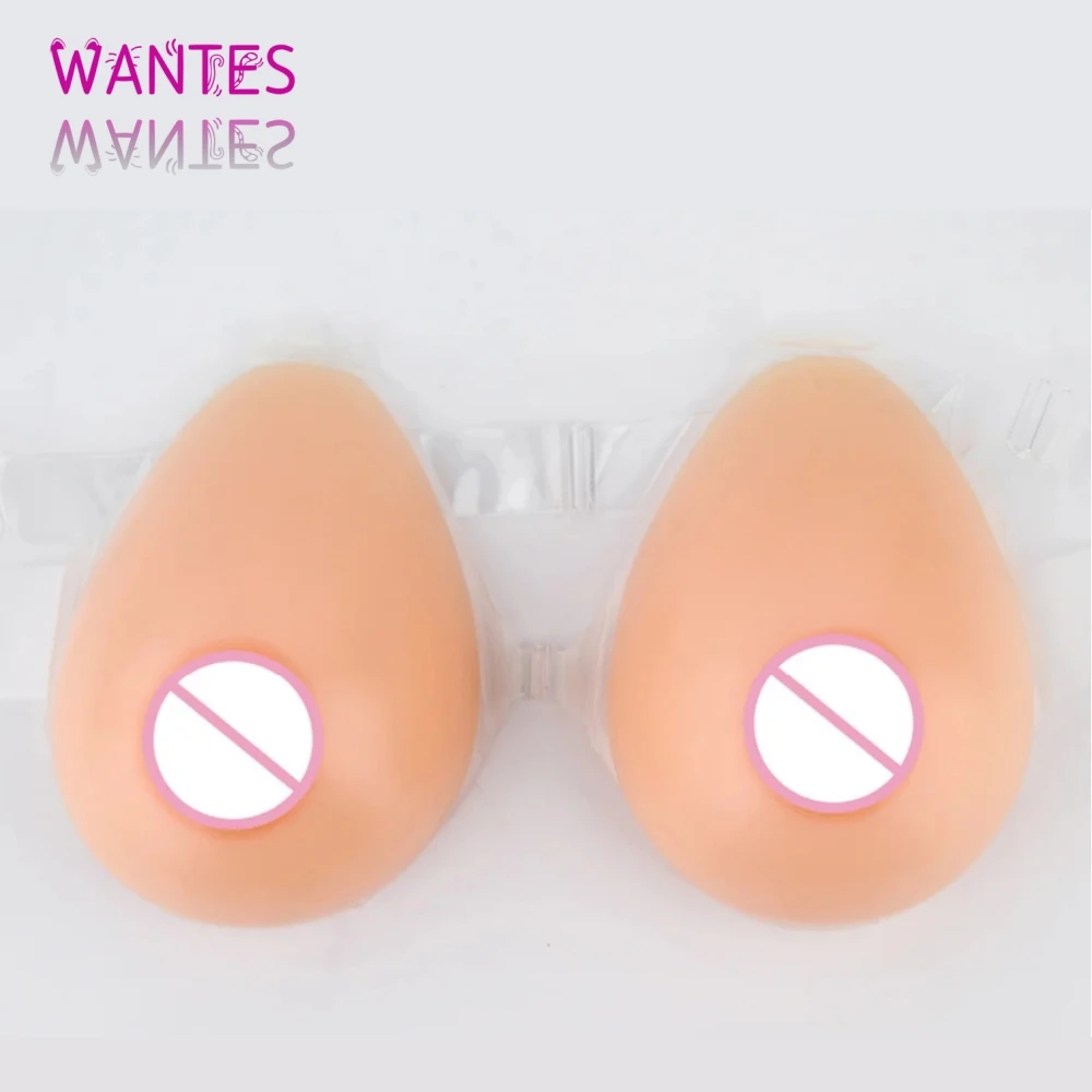 WANTES Silicone Breast Prosthesis Skin Color Realistic Chest Drop Shape Fake Boobs Cosplay Transgender Drag Queen Shemale