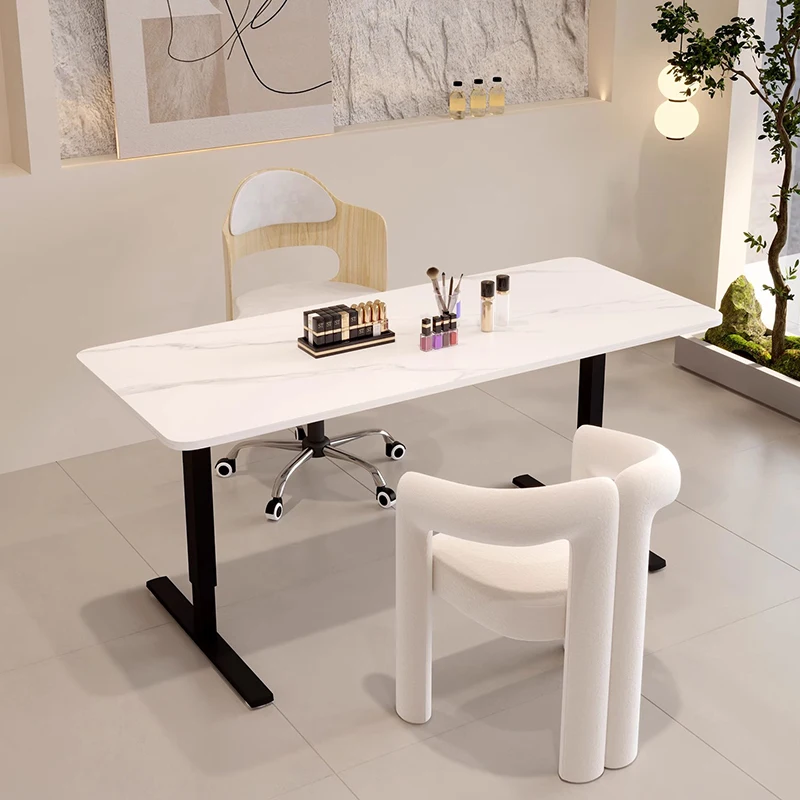 Minimalist Marble Top Nail Desk Profesional Premium Trendy Classic Nail Table Beauty Rustic Table Onglerie Nail Salon Furniture 5