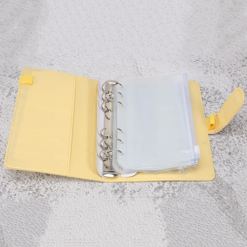 A6 Binder Planner Notebook Binder And 12 Pieces 6 Hole Binder Zipper Folder,Binder Pockets Cash Envelope Wallet