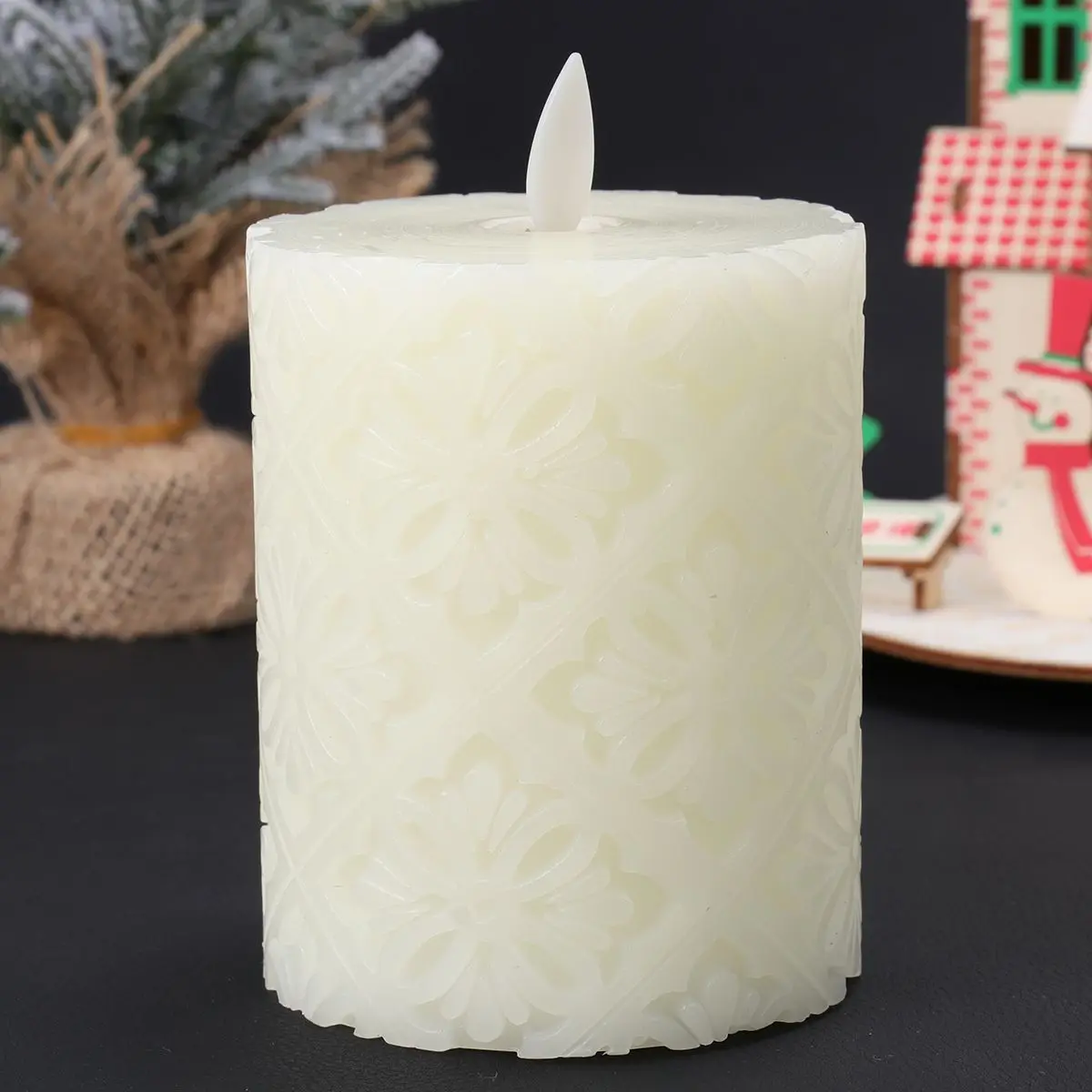 Electric Tea Light LED Tealight Flat Mouth Hollow Pattern Long Service Life Real Effect Energy Saving No Fire Risk