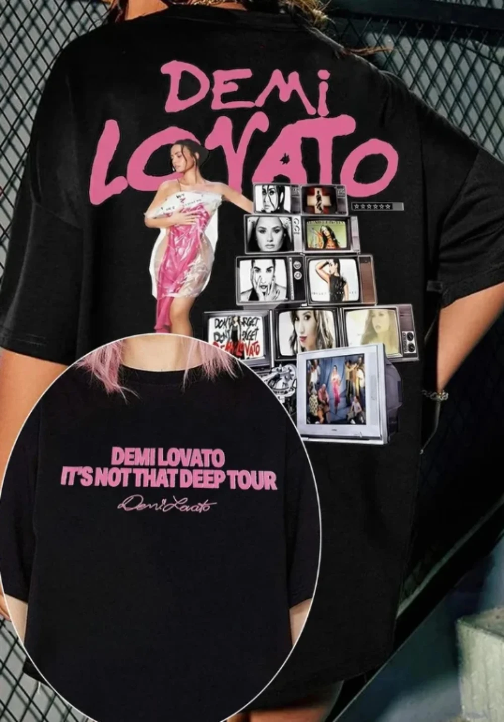 Camiseta Demi Lovato para shows, camisa casual solta, moda verão, algodão puro, streetwear para casais, camiseta oversized, camisetas com estampa gráfica