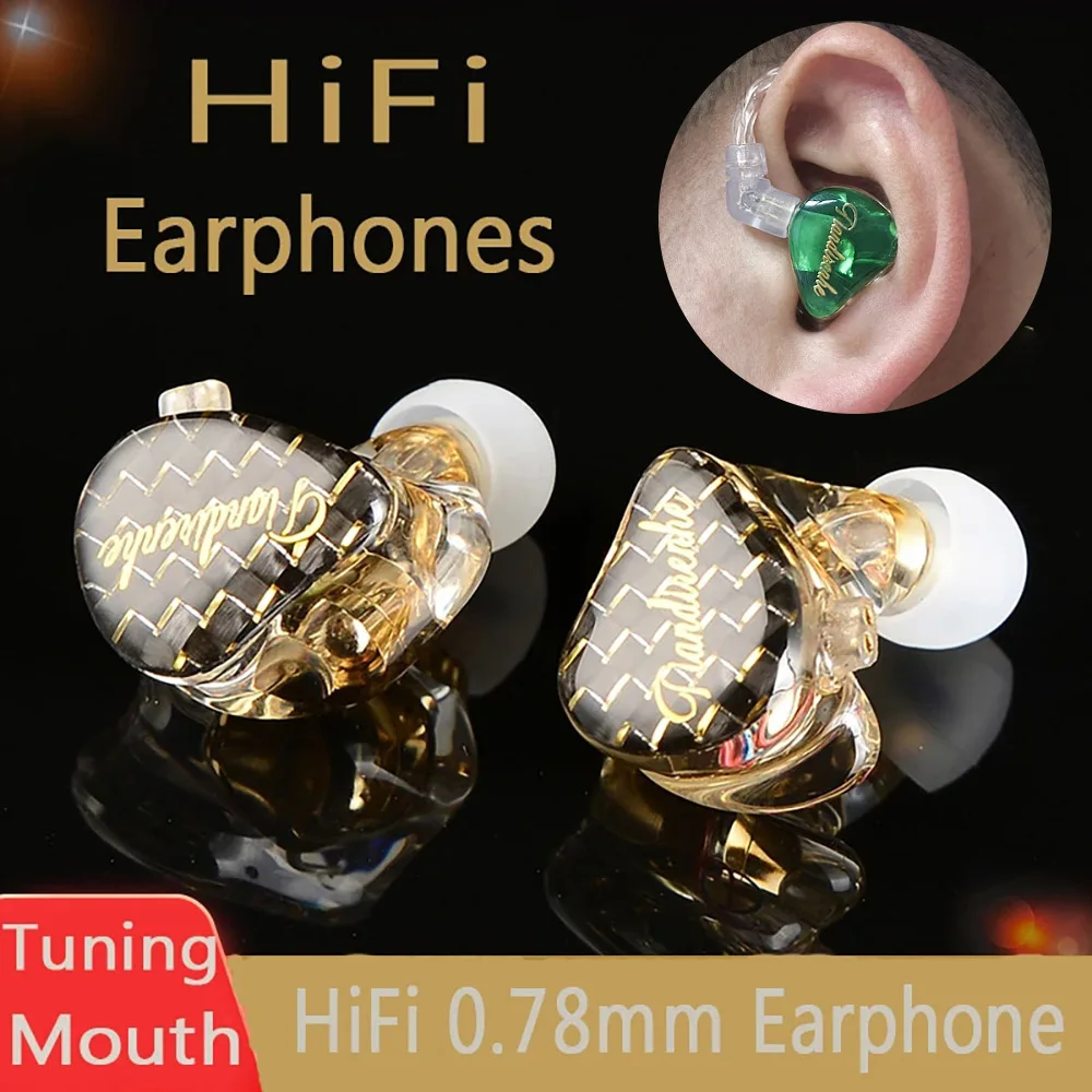 New TD08 HIFI Tuning mouth Earphones 0.78 2pin resin custom fever IEM earphones For qdc huawei Dynamic with Earbuds DJ Stage