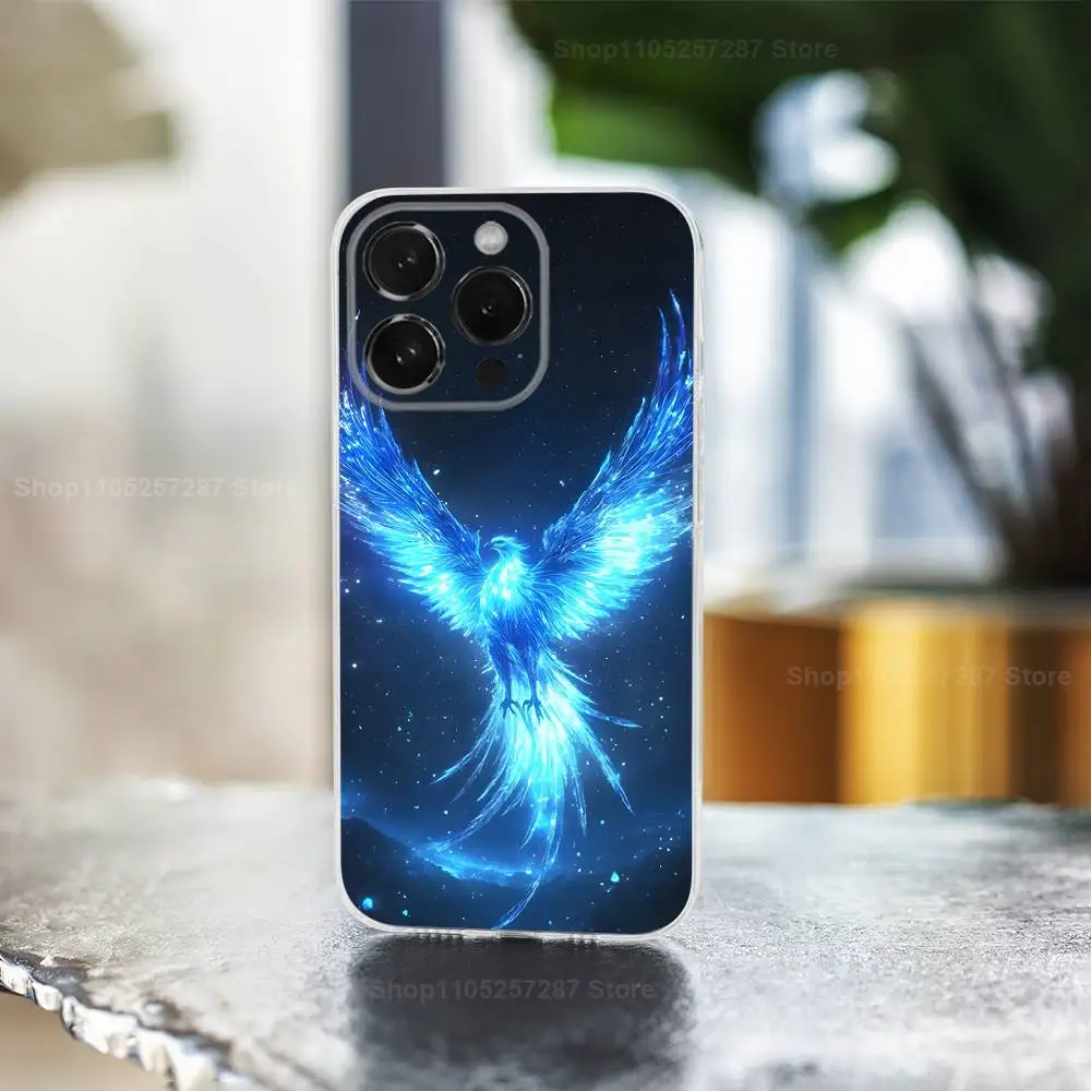 Coque de téléphone Myth Art Cool Phoenix, pour iPhone Max,Plus,11,14,13,XR,SE,12,15,Pro,17,16,X,XS,Mini, coque souple transparente