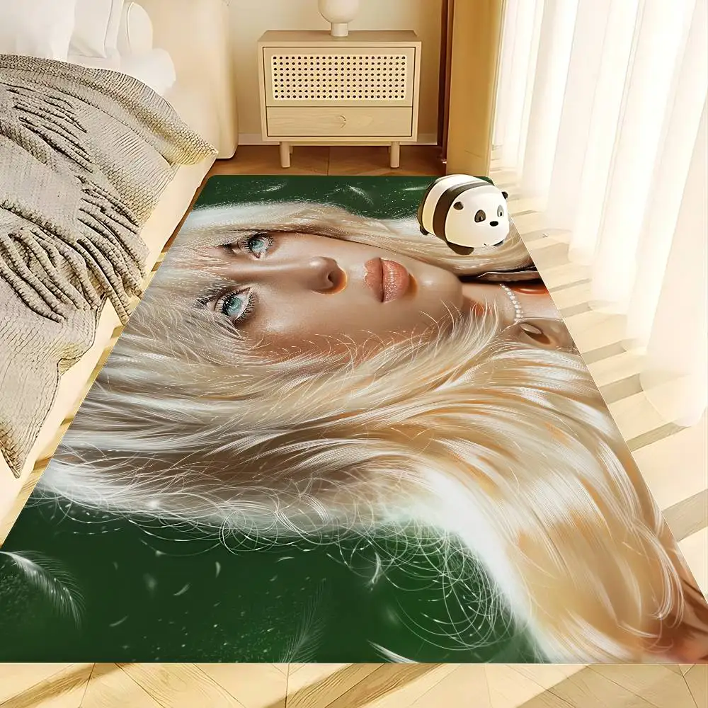 B-Billie Eilish Singer Star Kitchen Mat Kids Room Bedroom Decoration Balcony Anti-Slip Doormat Living Room Alfombra